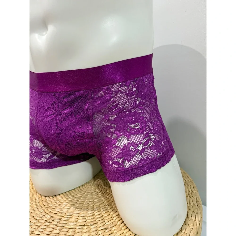 Cosabella Never Say Never Lace Classic Trunk Boxer Brief Swiss Beet size S NWT